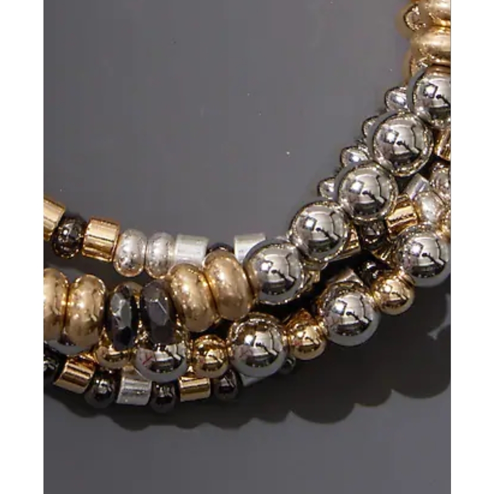 23. NWOT Elegant Silver and Gold Beaded Bracelet - Picture 3 of 4